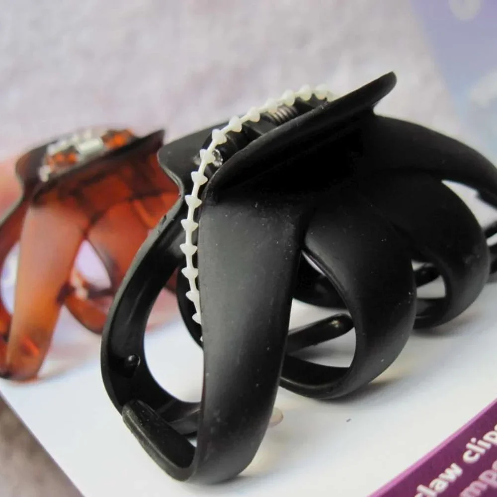 2 Goody Medium Matte Frosted Spider Octopus Plastic Jaw Claw Clips 2 1/4